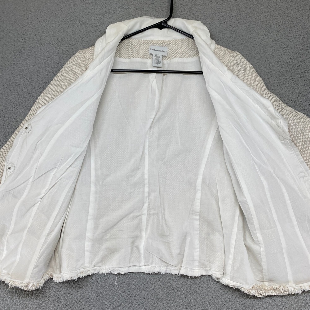 Soft Surroundings Ivory Textured Open-Front beautifully Blazer! - Picture 9 of 13
